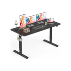 Elektrický výškovo nastaviteľný stôl 140 x 61 cm | Pamäťové predvoľby, tichý motor, čierny