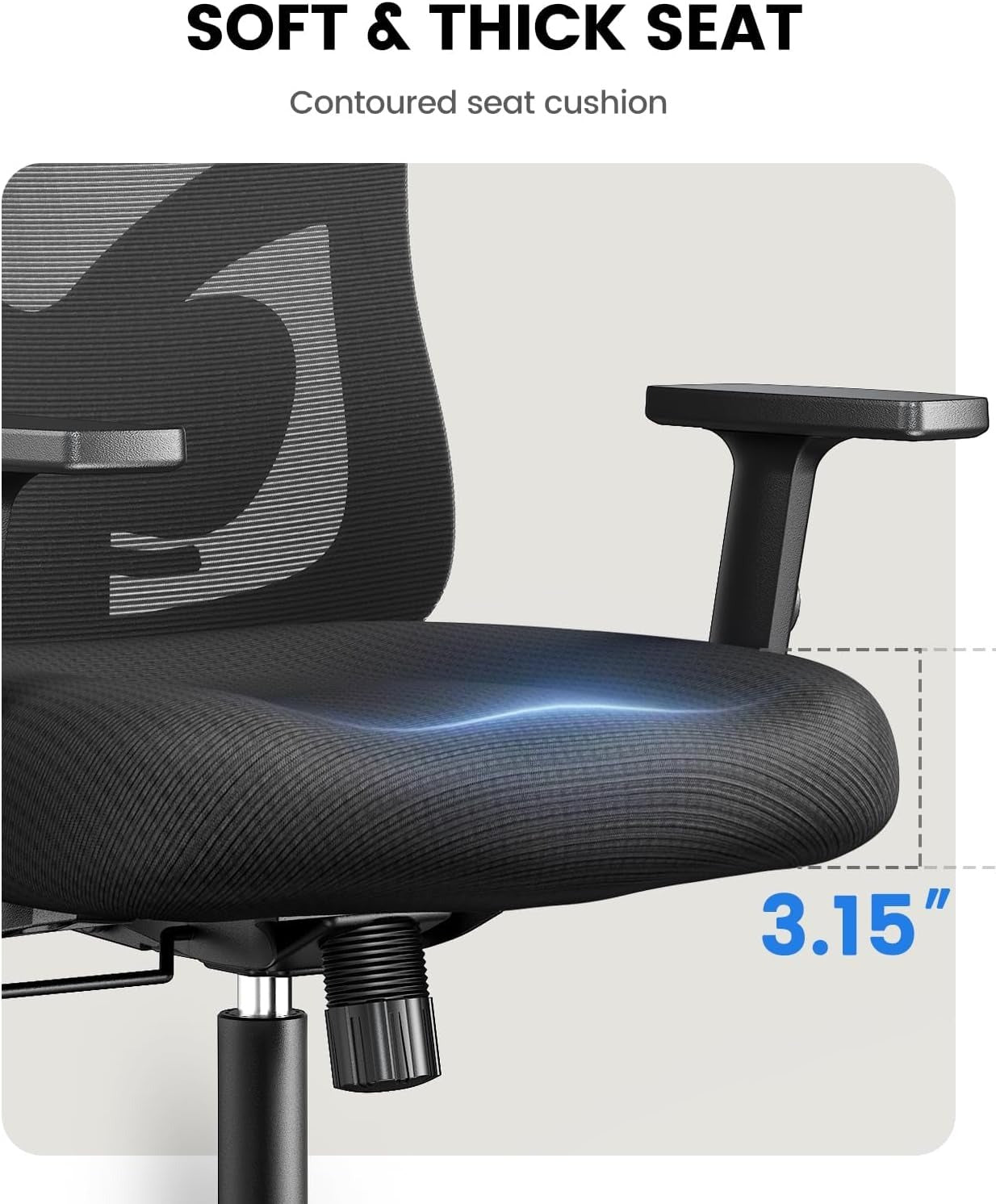 Ergonomická kancelárska stolička s bedrovou opierkou | 2D opierka hlavy, nastaviteľné opierky rúk, 130° náklon
