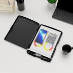 Clipboard s úložným priestorom A4 | Kovová svorka, držiak na pero, bočné otváranie