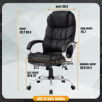 Ergonomícká kancelárska stolička s bedrovou opierkou | PU koža, otočná, nastaviteľná výška, čierna